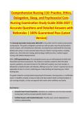 Comprehensive Nursing 110 - NURSING EXAM STUDY GUIDE 2026-2027 ACCURATE QUESTIONS AND CORRECT DETAILED ANSWERS WITH RATIONALES &vert;&vert; 100&percnt; GUARANTEED PASS <BRAND NEW VERSION>