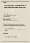 Texas Podiatry Jurisprudence Exam ACTUAL EXAM 2026-2027 COMPLETE 300 QUESTIONS AND VERIFIED SOLUTIONS LATEST UPDATE THIS YEAR&period;pdf