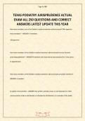 TEXAS PODIATRY JURISPRUDENCE ACTUAL EXAM TESTBANK 