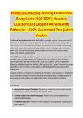 Professional Nursing - NURSING EXAM STUDY GUIDE 2026-2027 ACCURATE QUESTIONS AND CORRECT DETAILED ANSWERS WITH RATIONALES &vert;&vert; 100&percnt; GUARANTEED PASS <BRAND NEW VERSION>