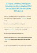 DOD Cyber Awareness Challenge 2025 Knowledge check &lpar;Latest Update 2026 &sol; 2027&rpar; questions and Verified Answers 100&percnt; Correct