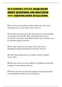 QUICKBOOKS ONLINE EXAM STUDY SHEET QUESTIONS AND SOLUTIONS 2026 CERTIFICATION EVALUATION&period;