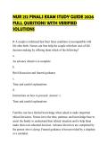 NUR 212 FINALS EXAM STUDY GUIDE 2026 FULL QUESTIONS WITH VERIFIED SOLUTIONS