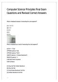 Computer Science Principles &ndash; Final Exam Questions & Revised Correct Answers &vert; Study Guide