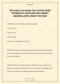 WA Surplus Lines Broker Exam ACTUAL EXAM TESTBANK 