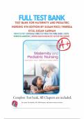 Test Bank For Maternity and Pediatric Nursing 4th Edition By Susan Ricci&semi; Theresa Kyle&semi; Susan Carman 