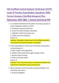 ISA Certified Control Systems Technician &lpar;CCST&rpar;  Level III Practice Examination Questions With  Correct Answers &lpar;Verified Answers&rpar; Plus  Rationales 2026 Q&A &vert; Instant Download Pdf 