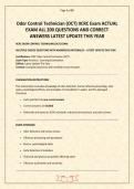 Odor Control Technician &lpar;OCT&rpar; IICRC Exam ACTUAL EXAM ALL 200 QUESTIONS AND CORRECT ANSWERS LATEST UPDATE THIS YEAR