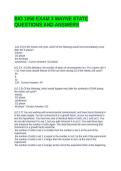 BIO 1050 EXAM 3 WAYNE STATE QUESTIONS AND ANSWERS