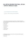 Ortho Review for Final &lpar;Q5&rpar; & OR 244 &ndash; Module 8 Quiz &vert; Practice Questions & Study Guide