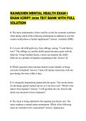 RASMUSSEN MENTAL HEALTH EXAM 1 EXAM SCRIPT 2026 TEST BANK WITH FULL SOLUTION