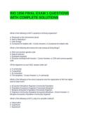 BIO 1050 FINAL EXAM 1 QUESTIONS WITH COMPLETE SOLUTIONS
