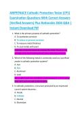 AMPP&sol;NACE Cathodic Protection Tester &lpar;CP1&rpar;  Examination Questions With Correct Answers  &lpar;Verified Answers&rpar; Plus Rationales 2026 Q&A &vert;  Instant Download Pdf 