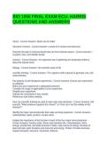 BIO 1050 FINAL EXAM ECU- HARRIS QUESTIONS AND ANSWERS