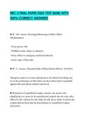 RBC 3 FINAL PAPER 2026 TEST BANK WITH 100&percnt; CORRECT ANSWERS
