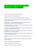 BIO 1050 FINAL EXAM QUESTIONS WITH CORRECT ANSWERS