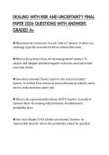 DEALING WITH RISK AND UNCERTAINTY FINAL PAPER 2026 QUESTIONS WITH ANSWERS GRADED A&plus;
