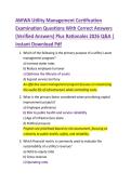 AWWA Utility Management Certification  Examination Questions With Correct Answers  &lpar;Verified Answers&rpar; Plus Rationales 2026 Q&A &vert;  Instant Download Pdf 