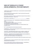 NSG 527 MODULE III&period; DYADIC DEVELOPMENTAL PSYCHOTHERAPY QUESTIONS AND ANSWERS