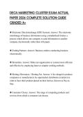 DECA MARKETING CLUSTER EXAM ACTUAL PAPER 2026 COMPLETE SOLUTION GUIDE GRADED A&plus;