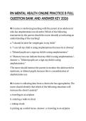 RN MENTAL HEALTH ONLINE PRACTICE B FULL QUESTION BANK AND ANSWER KEY 2026