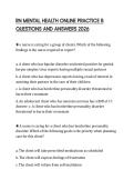 RN MENTAL HEALTH ONLINE PRACTICE B QUESTIONS AND ANSWERS 2026