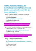 Certified Stormwater Manager &lpar;CSM&rpar;  Examination Questions With Correct Answers  &lpar;Verified Answers&rpar; Plus Rationales 2026 Q&A &vert;  Instant Download Pdf