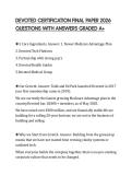 DEVOTED CERTIFICATION FINAL PAPER 2026 QUESTIONS WITH ANSWERS GRADED A&plus;