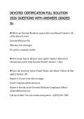 DEVOTED CERTIFICATION FULL SOLUTION 2026 QUESTIONS WITH ANSWERS GRADED A&plus;