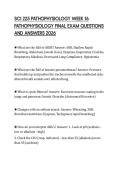 SCI 225 PATHOPHYSIOLOGY WEEK 16 PATHOPHYSIOLOGY FINAL EXAM QUESTIONS AND ANSWERS 2026