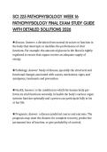 SCI 225 PATHOPHYSIOLOGY WEEK 16 PATHOPHYSIOLOGY FINAL EXAM STUDY GUIDE WITH DETAILED SOLUTIONS 2026