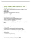 Clinical Judgment Health Assessment week 3  Questions and answers 