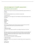 clinical judgment in health assessment  Questions and answers 