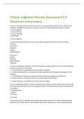 Clinical Judgment Process Assessment 2&period;0  Questions and answers 