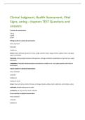 Clinical Judgment&comma; Health Assessment&comma; Vital  Signs&comma; caring - chapters TEST Questions and  answers 