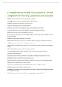 Comprehensive Health Assessment & Clinical  Judgment for Nursing Questions and answers 