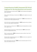 Comprehensive Health Assessment & Clinical  Judgment for Nursing Questions and answers 