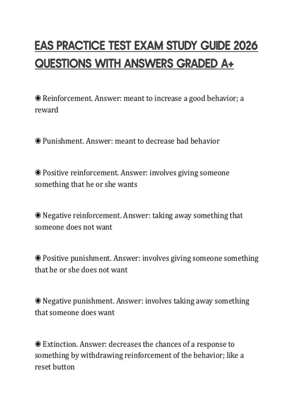 EAS PRACTICE TEST EXAM STUDY GUIDE 2026 QUESTIONS WITH ANSWERS GRADED ...