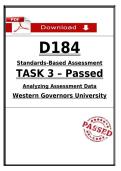 WGU D184 Task 3 Passed First Attempt &vert; Analyzing Assessment Data &lpar;2026&rpar;