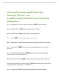 Infection Prevention and Control&colon; Key  Concepts&comma; Practices&comma; and  Healthcare-Associated Infections Questions  and answers 