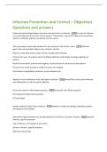 Infection Prevention and Control &ndash; Objectives  Questions and answers 