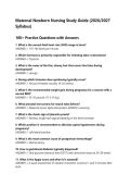 Maternal Newborn Nursing Study Guide &lpar;2026&sol;2027 Syllabus&rpar; 100&plus; Practice Questions with Answers
