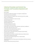 Infection Prevention and Control&colon; Key  Concepts and Precautions Questions and  answers 
