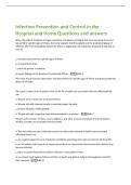Infection Prevention and Control in the  Hospital and Home Questions and answers 