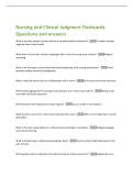 Nursing and Clinical Judgment Flashcards  Questions and answers 