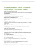 Nursing Assessment & Cultural Competence&colon;  Data Collection&comma; Questions and answers 