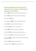 Nursing Health Assessment & Clinical  Judgment&colon; Key Concepts and Standards  Questions and answers 
