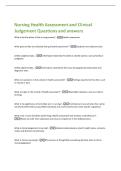Nursing Health Assessment and Clinical  Judgement Questions and answers 