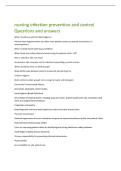 nursing infection prevention and control  Questions and answers