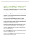Nursing Practice&colon; Standards&comma; Assessments&comma; and  Clinical Judgment Questions and answers 